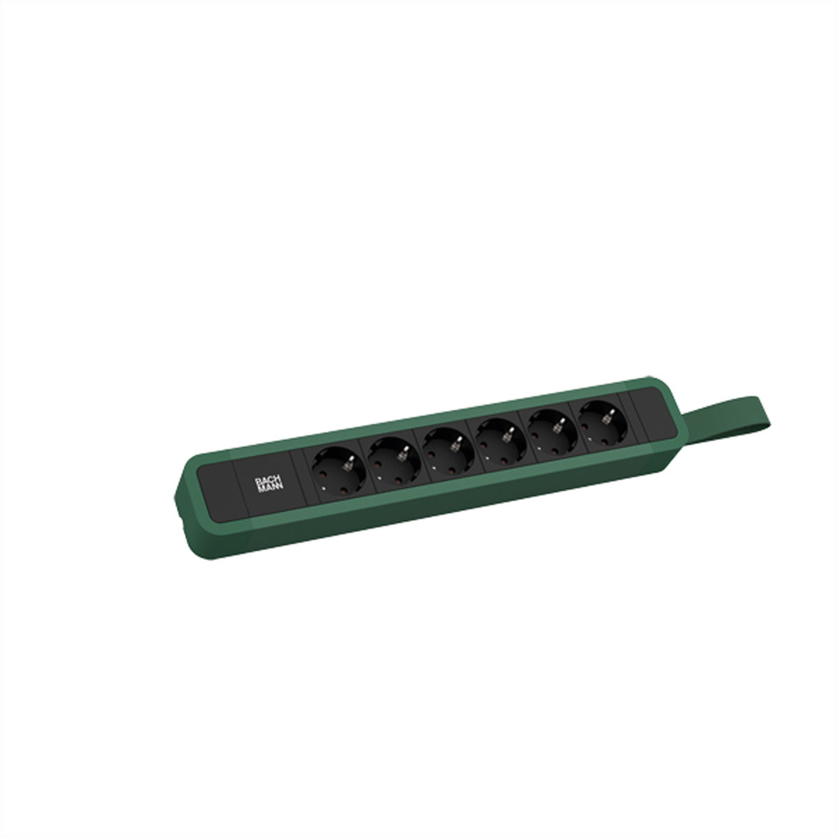 Bachmann PRIMO 2 Steckdosenleiste – 6× Schuko (Typ E/F), 2 m, ohne Schalter, grün