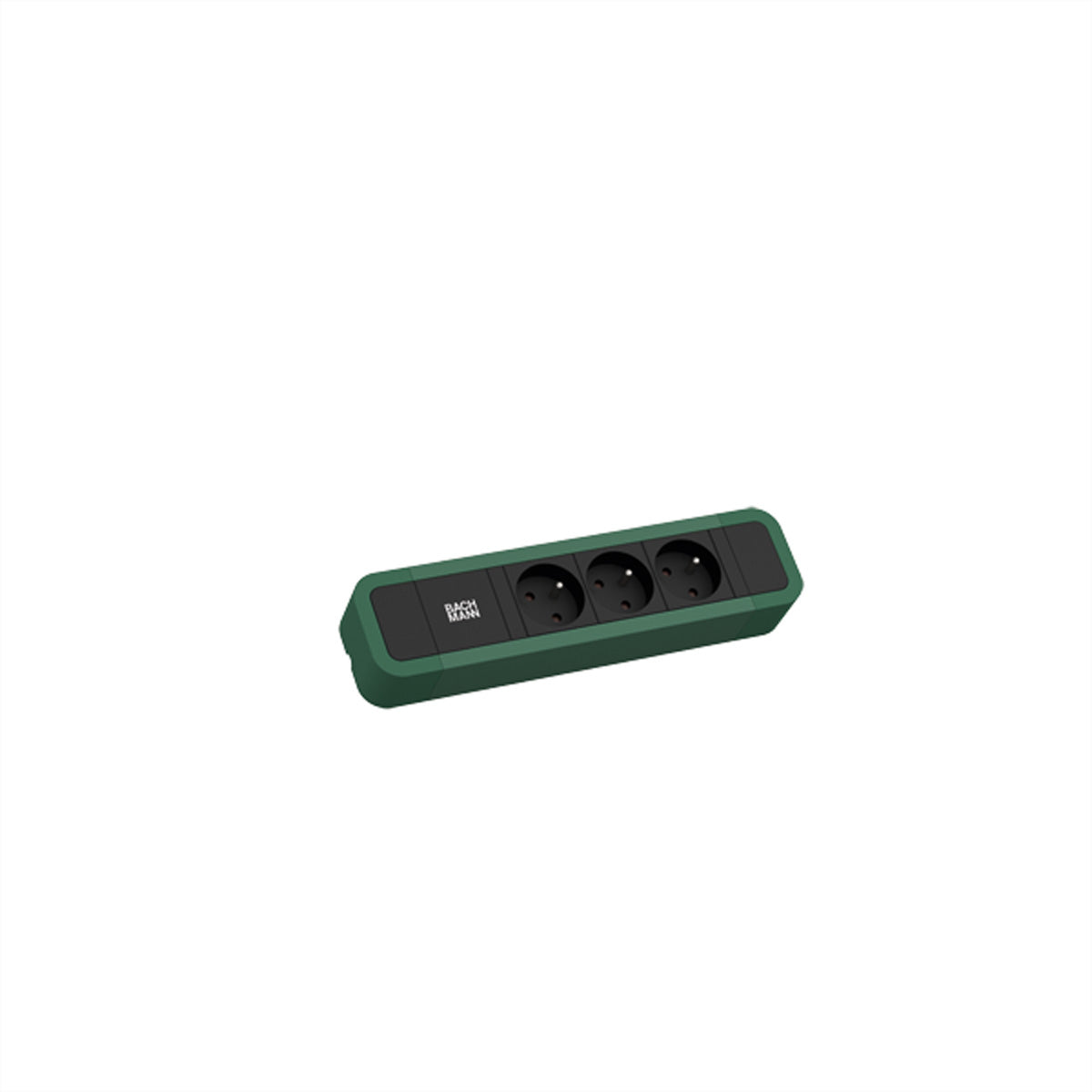 Bachmann PRIMO 2 Steckdosenleiste, 3×UTE, ohne Schalter, 2 m, Eingang CEE 7/7 (Typ E/F, abgewinkelt) – grün
