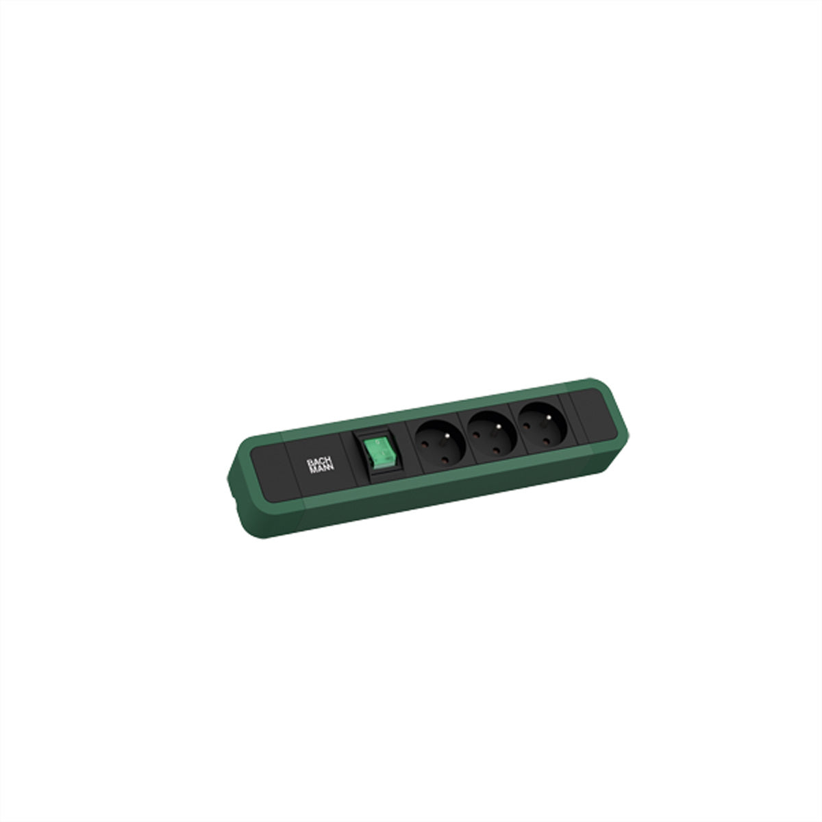 Bachmann PRIMO 2 Steckdosenleiste, 3×UTE, mit Schalter, 2 m – grün