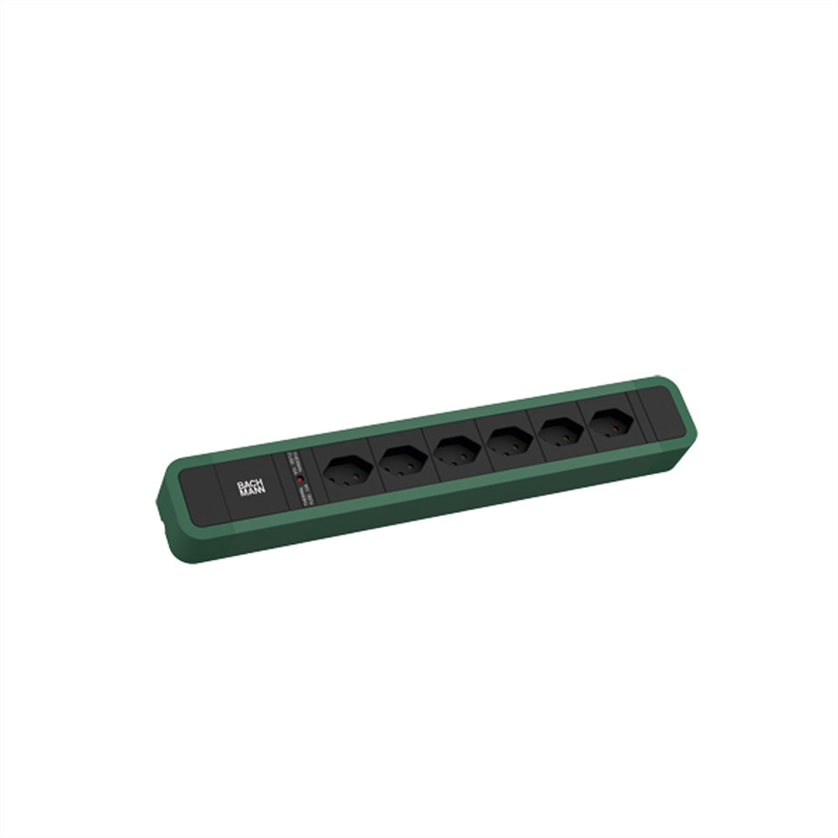 Bachmann PRIMO 2 Steckdosenleiste, 6×T13, 2 m, Eingang T12, Thermosicherung, Anzeigelicht – Grün