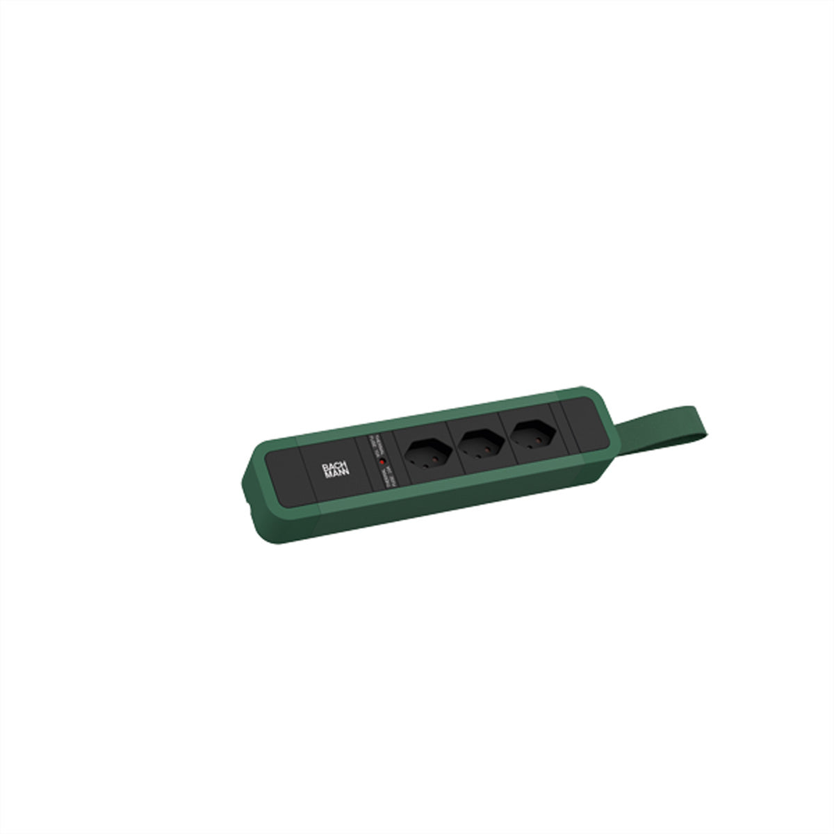 Bachmann PRIMO 2 – Steckdosenleiste, 3× T13 Steckdosen, mit Schalter, 2 m, T12 Stecker, Grün