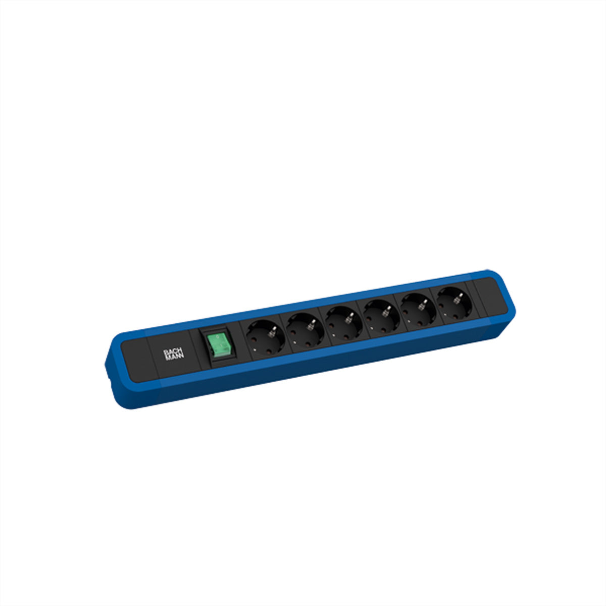 Bachmann PRIMO 2 Steckdosenleiste, 6×T13, mit Schalter, 2 m – Blau