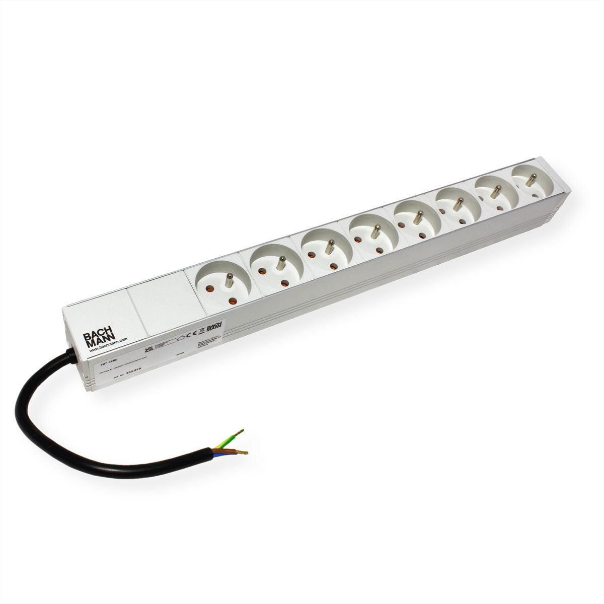Bachmann Rack-PDU Basic, 8× UTE (CEE 7/5, Typ E), 1U horizontal