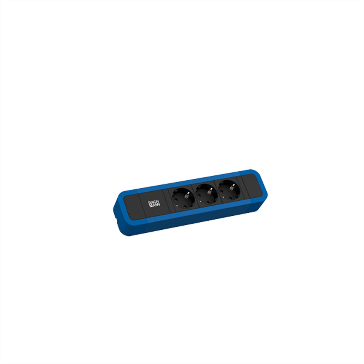 Bachmann Steckdosenleiste, 3×T13, mit beleuchtetem Schalter, 2 m, Eingang CEE7/7 – blau