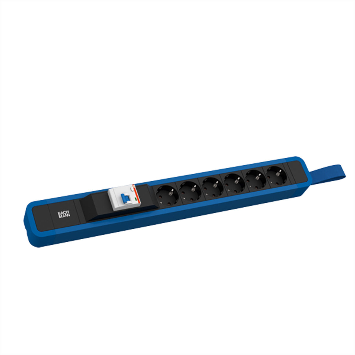 Bachmann PRIMO 2 Steckdosenleiste – 6× Schuko (Typ E/F), 2 m, ohne Schalter, blau