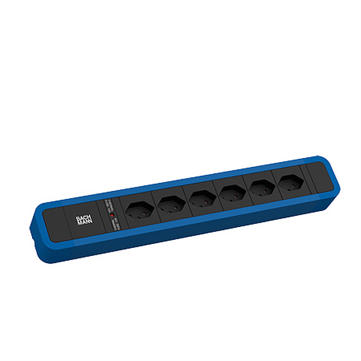 Bachmann Steckdosenleiste – 6× T13, 2 m, blau