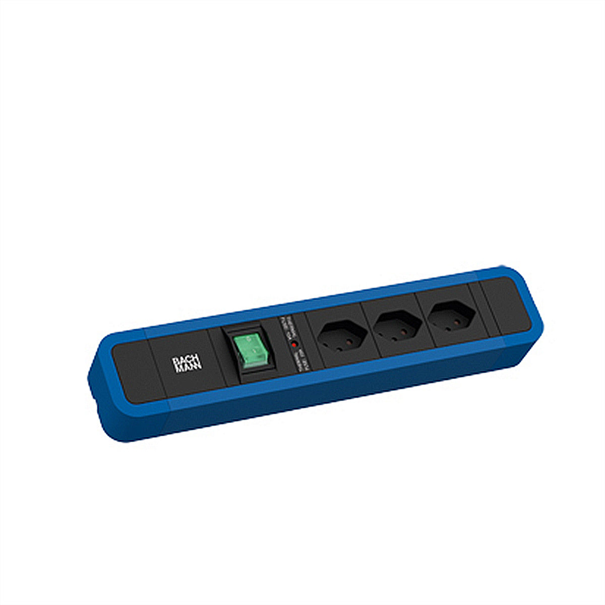 Bachmann PRIMO 2 Steckdosenleiste – 3×T13, 2 m, Schalter, Blau (RAL 5010)