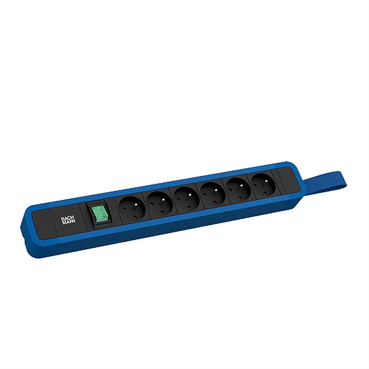 Bachmann PRIMO 2 Steckdosenleiste – 6× UTE, 2 m, mit Schalter, Blau