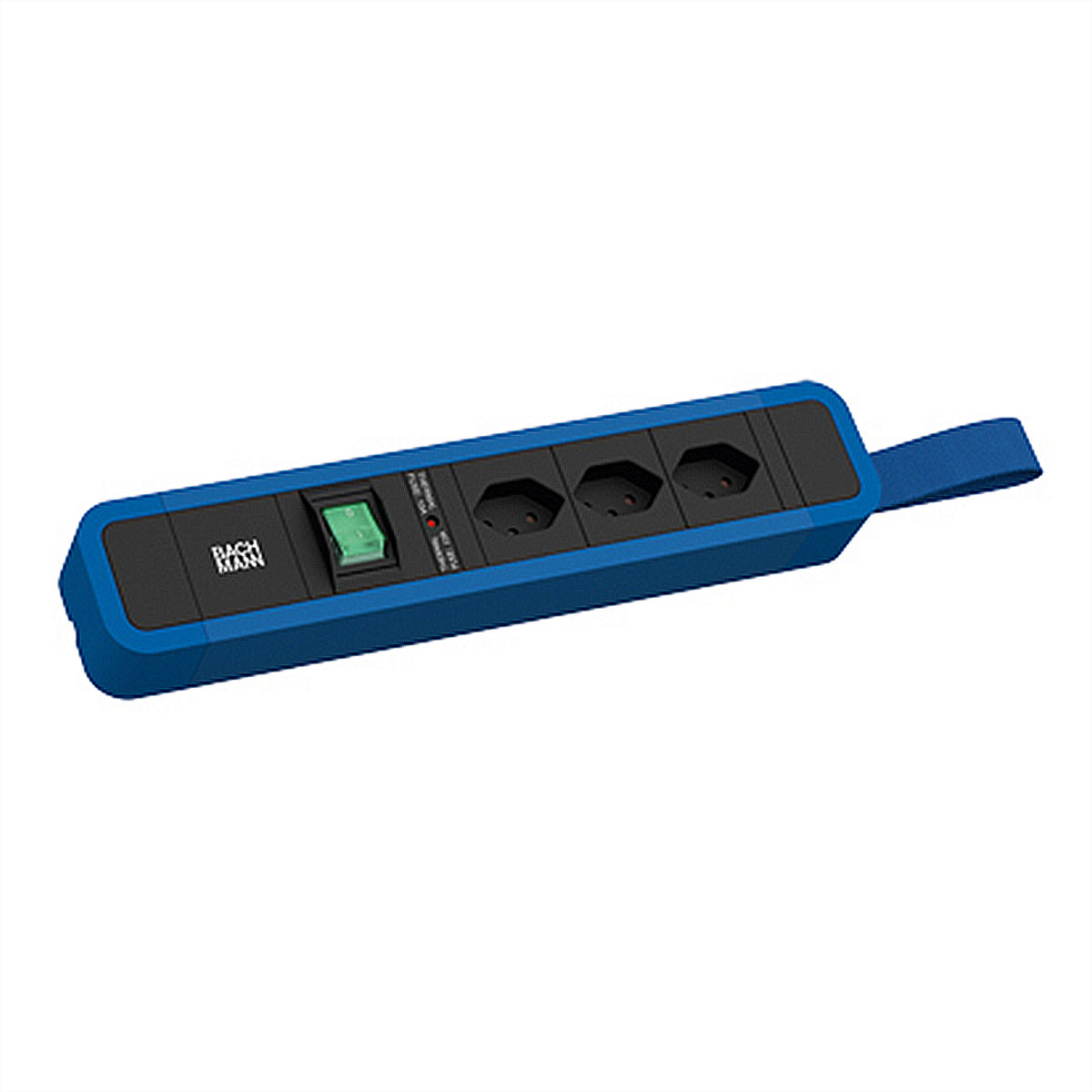 Bachmann PRIMO 2 Steckdosenleiste – 3× T13, 2 m, mit Schalter, Blau