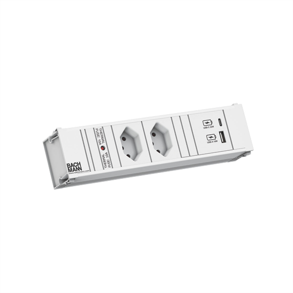 Bachmann CONI – Einbau-Anschlussfeld, 2× T13, 1× USB‑A + 1× USB‑C (22 W), 0,2 m, Stecker GST18