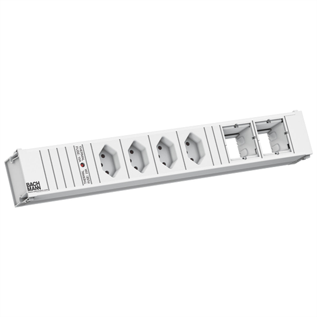 Bachmann CONI – Steckdosenleiste, 4× T13, 0,2 m, Stecker GST18, Weiss