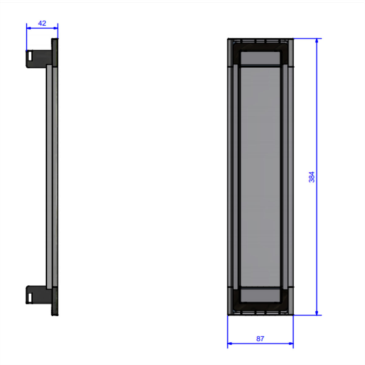 Bachmann POWER FRAME Gehäuse – 90×380×40 mm, 6-fach, mit Deckel, Einbau, schwarz