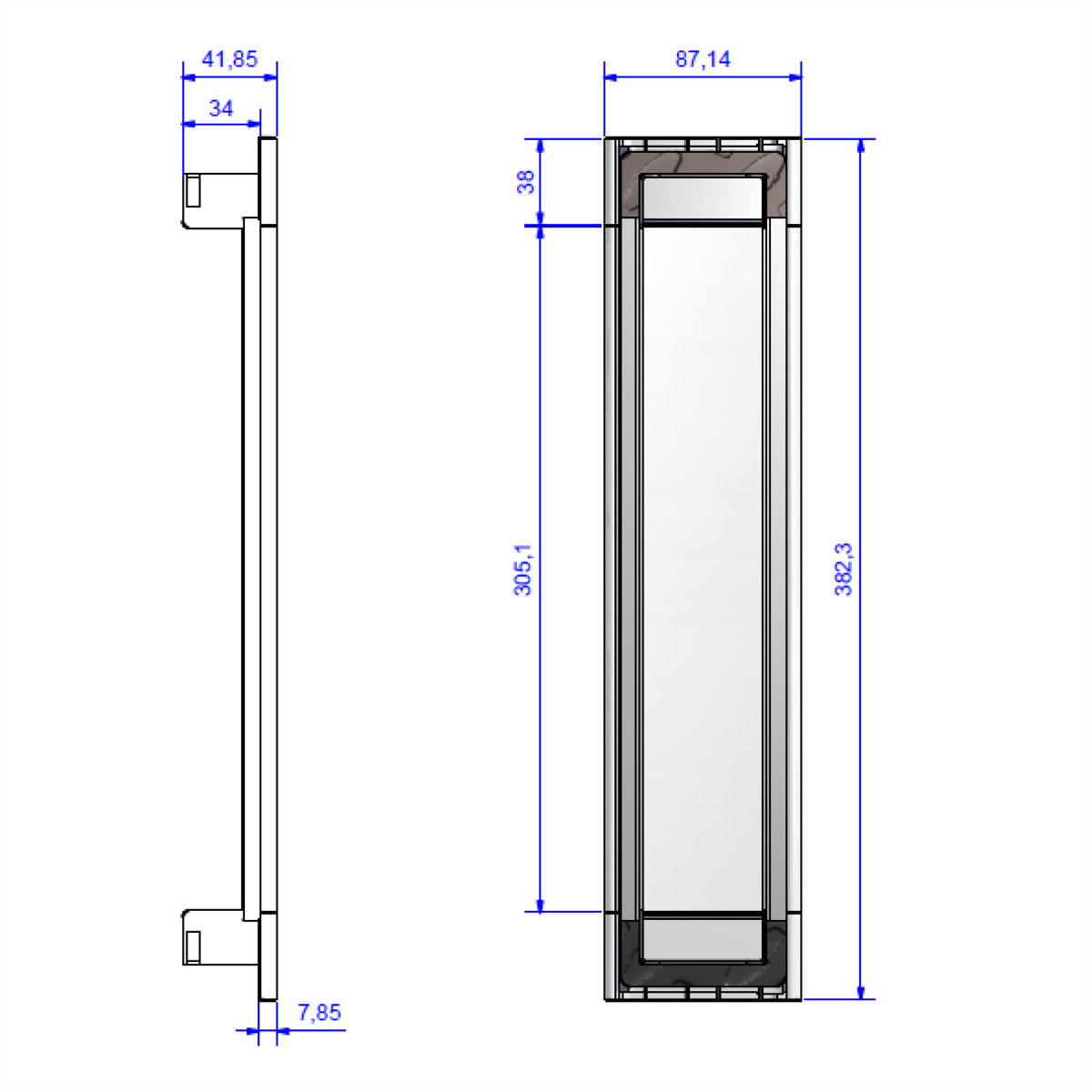 Bachmann POWER FRAME Einbausteckdosenleiste, 6-fach, Einbau – weiss