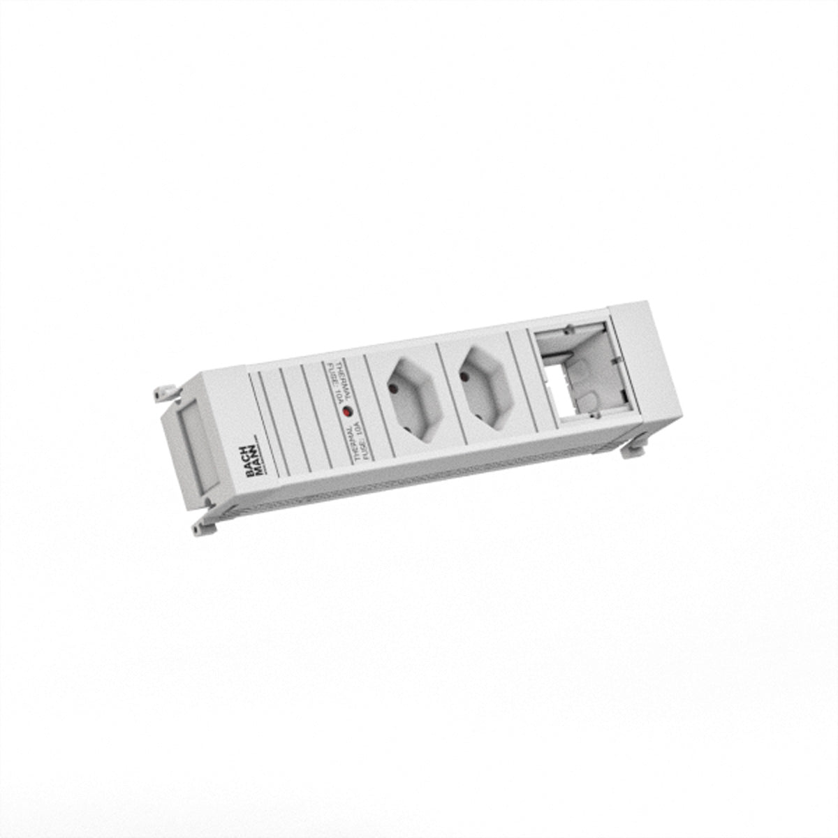 Bachmann POWER FRAME Steckdoseneinheit – 2×T13, GST18 Stecker, 0,2 m Zuleitung, Einbau, RAL 9010
