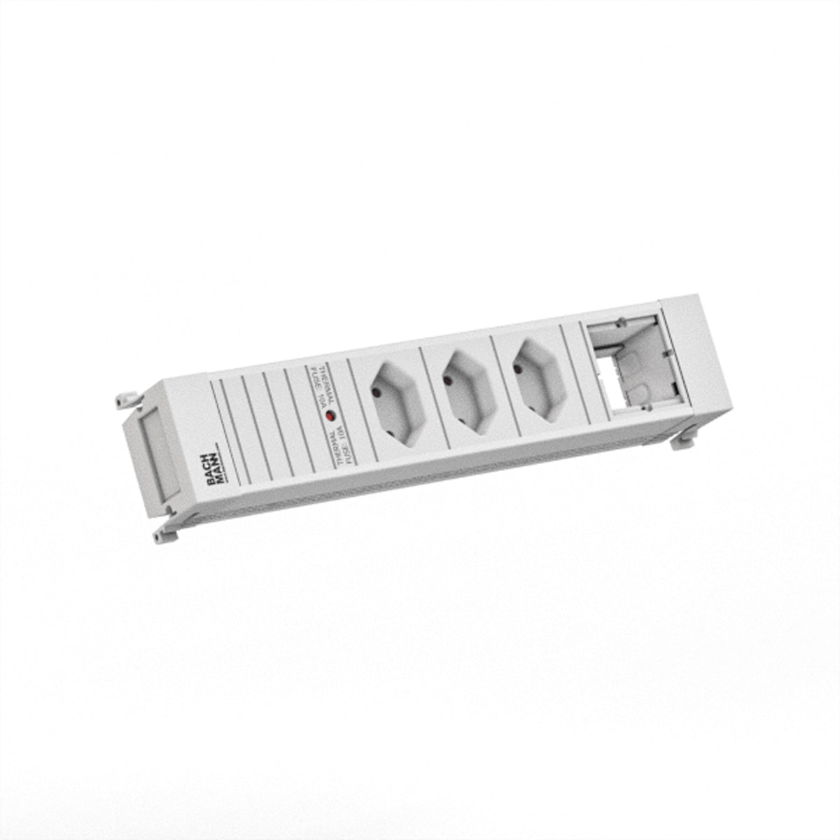 Bachmann POWER FRAME Steckdoseneinheit – 3×T13, Einbau, 0,2 m GST18-Stecker, Thermosicherung 10 A