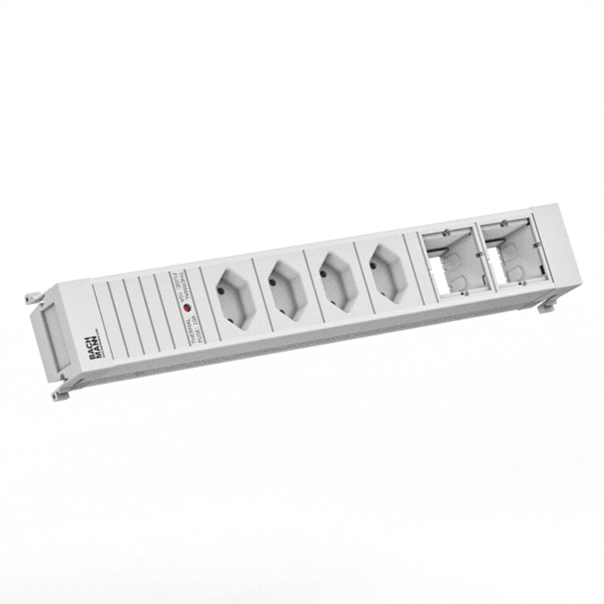 Bachmann POWER FRAME Steckdoseneinheit – 4×T13, 0,2 m Anschlusskabel mit GST18 (Wieland), Einbau, RAL 9010