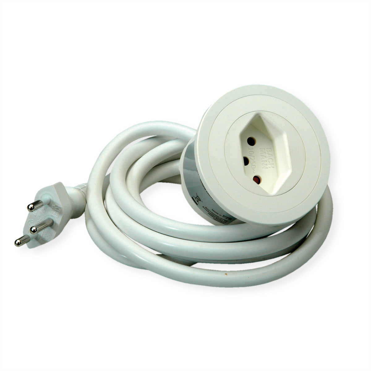 Bachmann PIX Einbausteckdosenleiste, 1×T13, Einbau, Eingang T12, 2 m – weiss