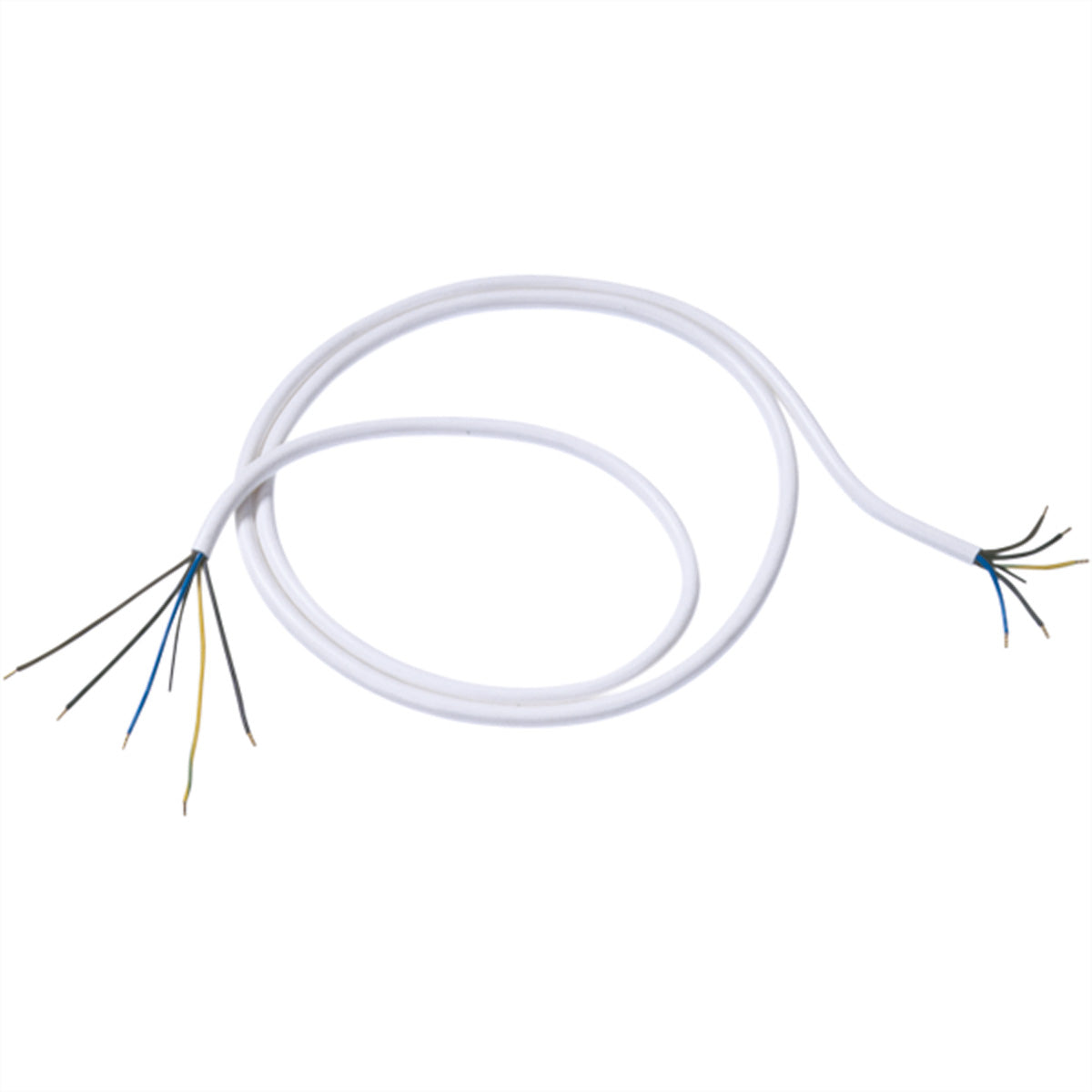 Bachmann Herdleitung Stromkabel – offenes Ende zu offenes Ende, 1,5 m, 5×1,5 mm², H05VV-F, Weiss