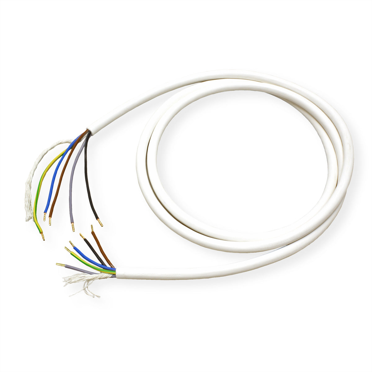 Bachmann Herdleitung Stromkabel – offenes Ende zu offenes Ende, 2 m, 5×1,5 mm², H05VV-F, Weiss