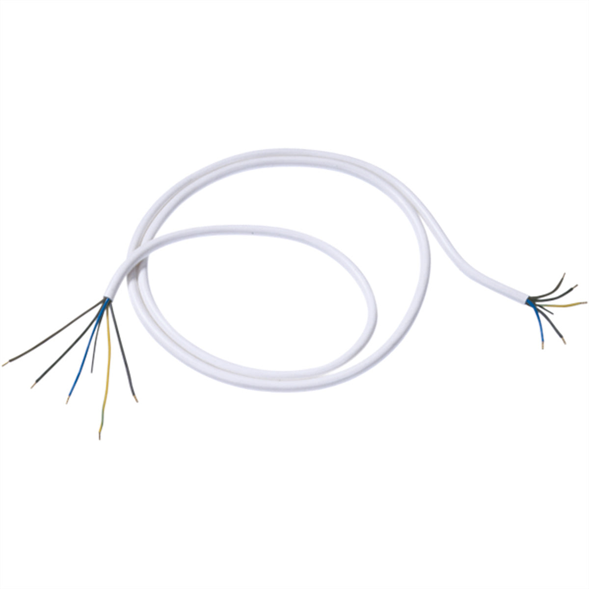 Bachmann Herdleitung Stromkabel – offenes Ende zu offenes Ende, 2 m, 5×1,5 mm², H05VV-F, Weiss
