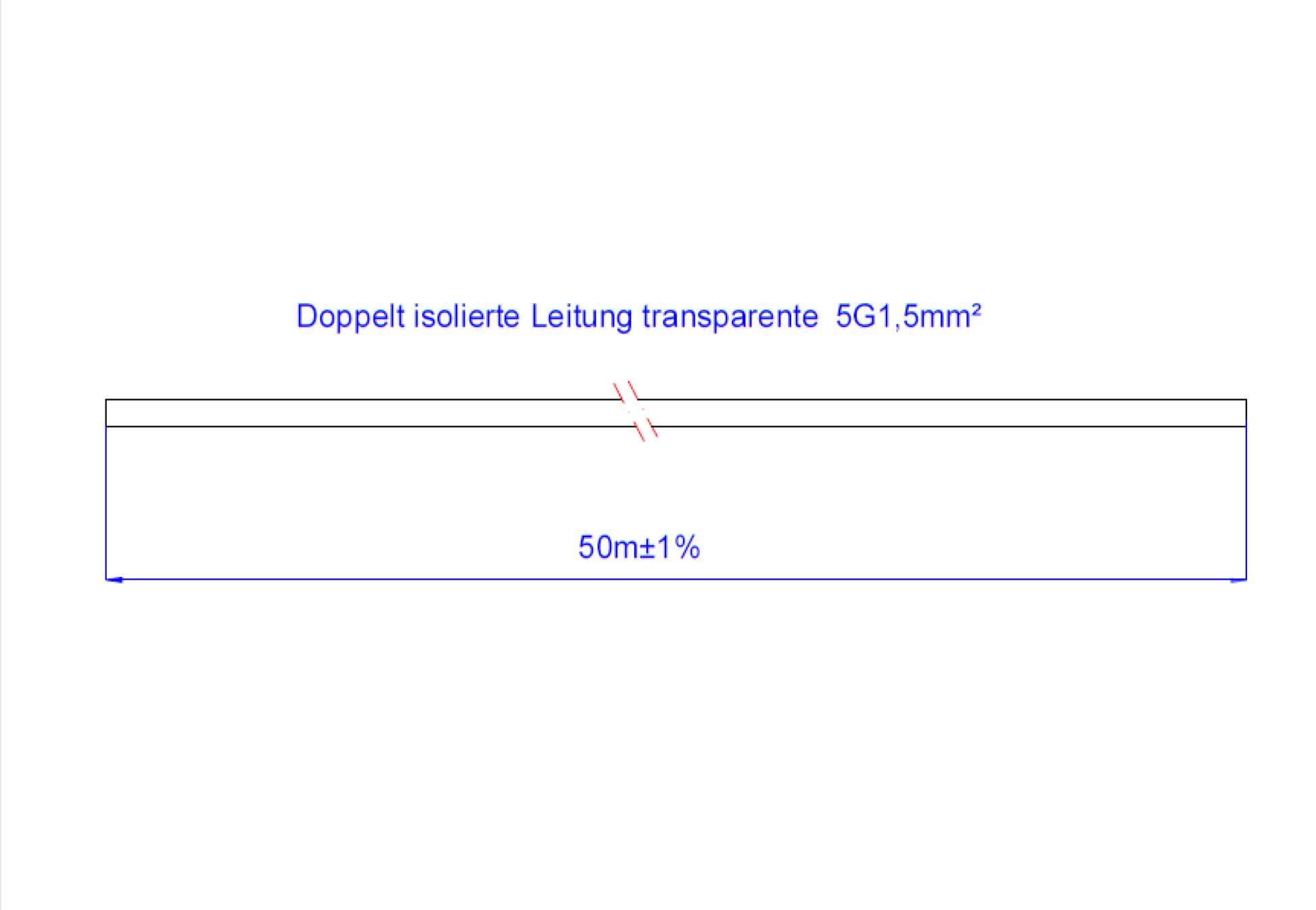 Bachmann Meterware Stromkabel – offenes Ende zu offenes Ende, 50 m, 5×1,5 mm², 450/750 V, transparent