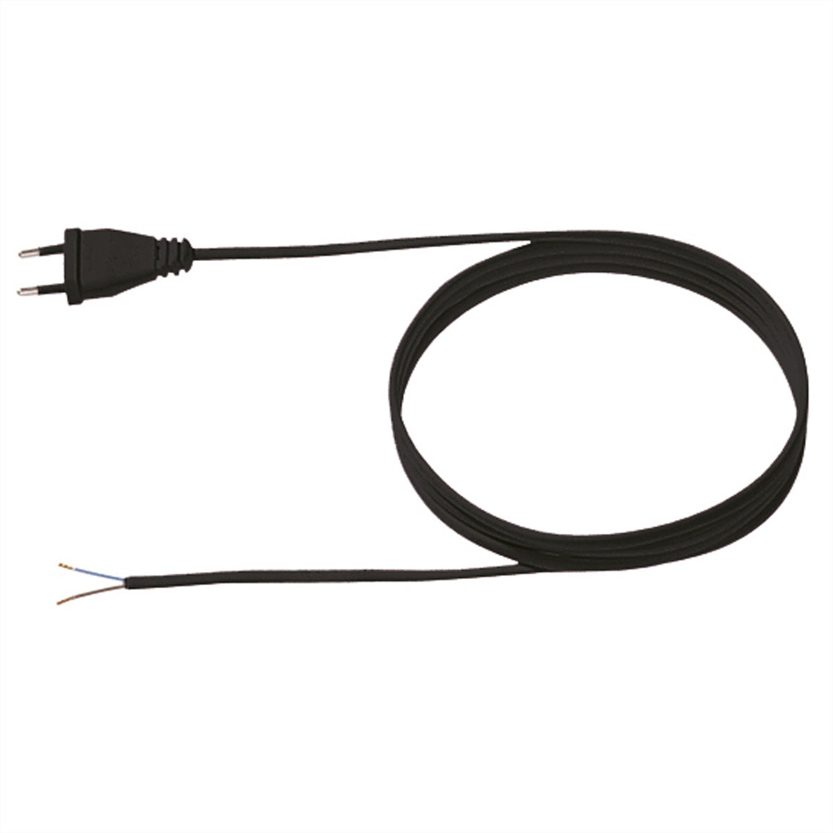 Bachmann Netzkabel – Eurostecker (CEE 7/16) – Offenes Ende, 3 m, 2,5 A, Schwarz