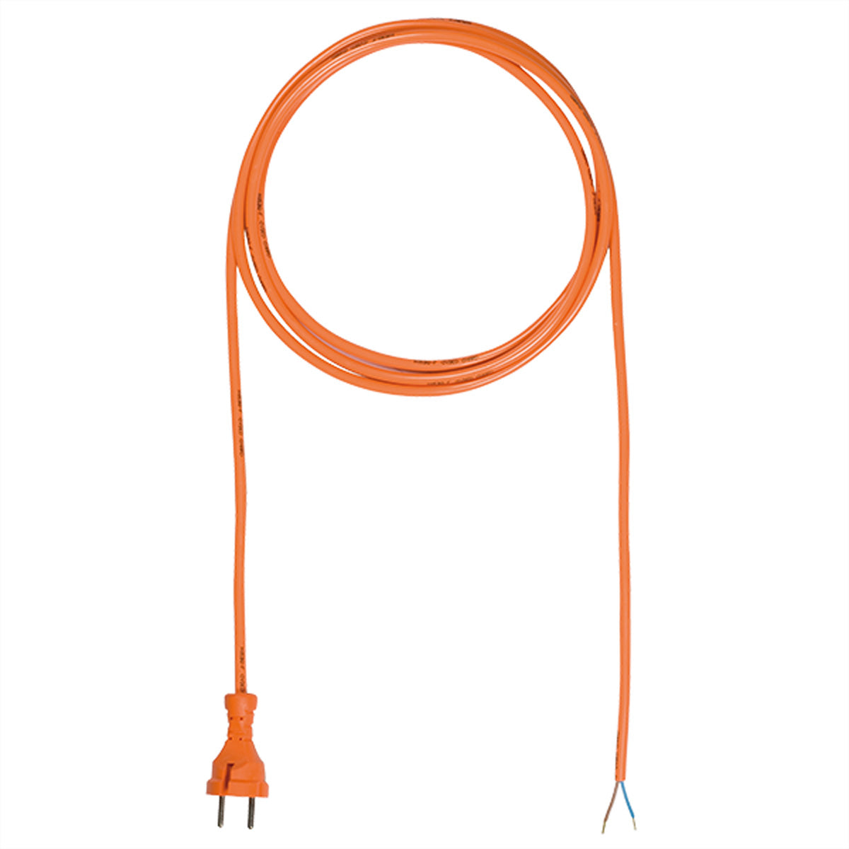 Bachmann PUR-Zuleitung Stromkabel – Konturenstecker (CEE 7/17) – Offenes Ende, 3 m, 2×1,5 mm², Orange