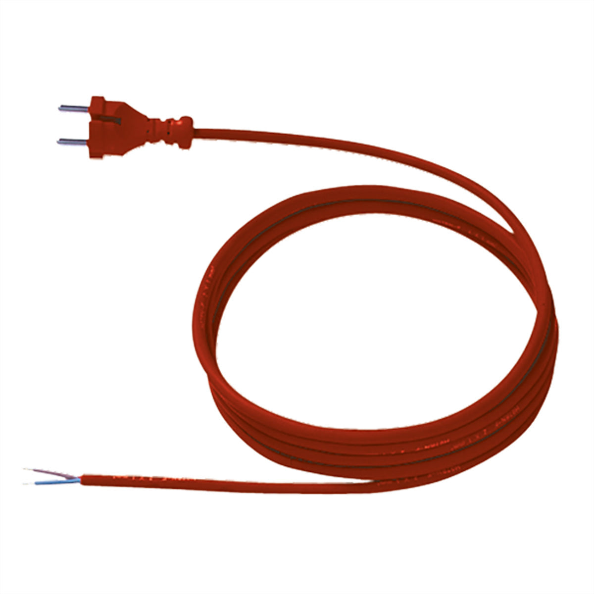 Bachmann Netzkabel – Konturenstecker (CEE 7/17) – Offenes Ende, 5 m, 250 V/16 A, Rot
