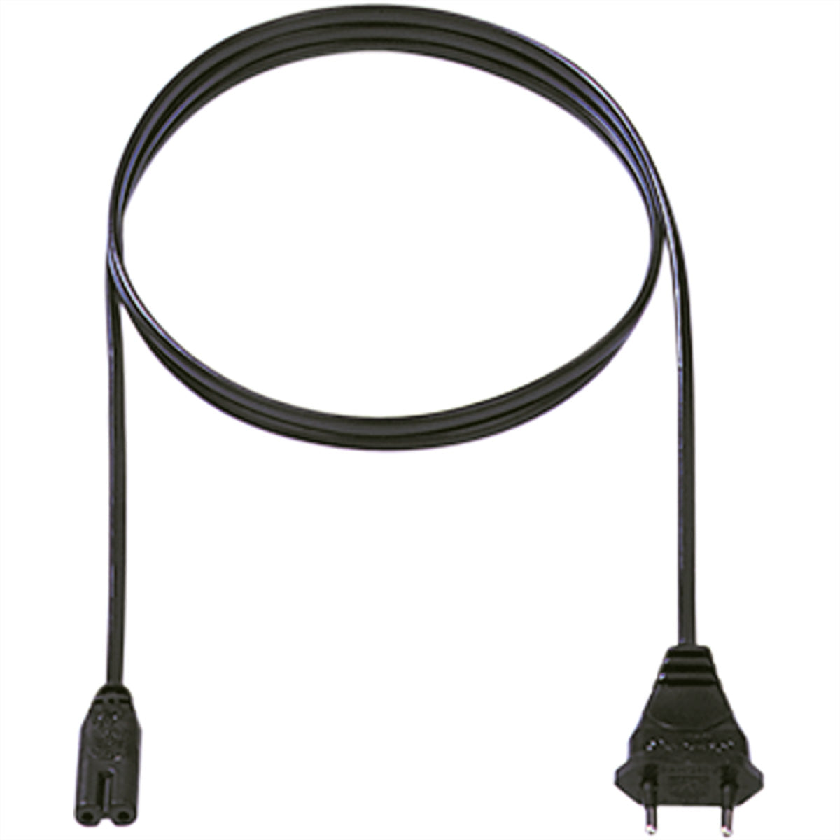 Bachmann Netzkabel – Eurostecker (CEE 7/16) – IEC C7, 1,5 m, 250 V/2,5 A, Schwarz
