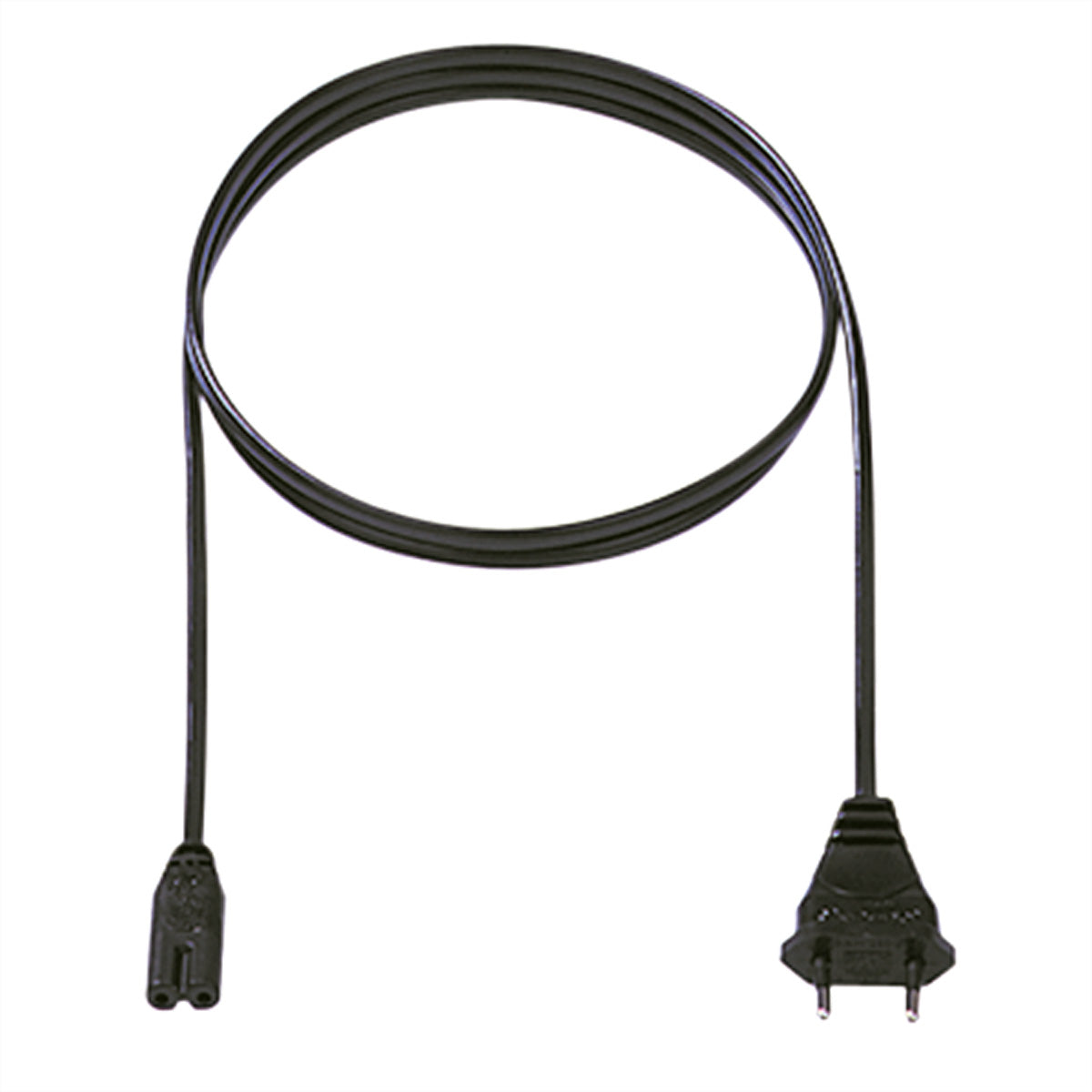 Bachmann Netzkabel – Eurostecker (Typ C) – IEC C7, 1,5 m, 250 V/2,5 A, Schwarz