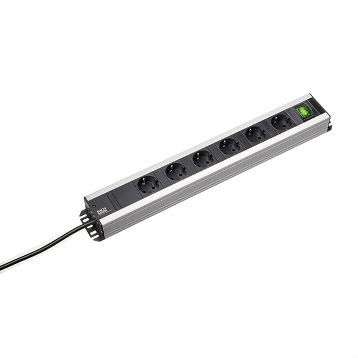 Bachmann Steckdosenleiste – 6×Schuko (Typ E/F), 2,0 m Kabel, Schalter, IP20