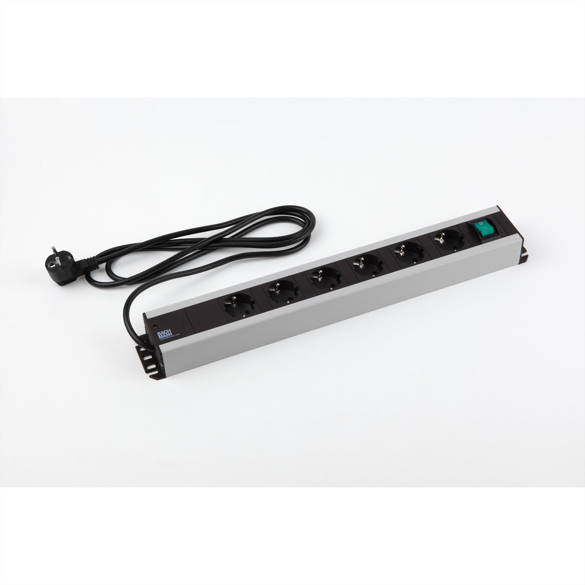 Bachmann Steckdosenleiste – 6×Schuko (Typ E/F), 2,0 m Kabel, Schalter, IP20