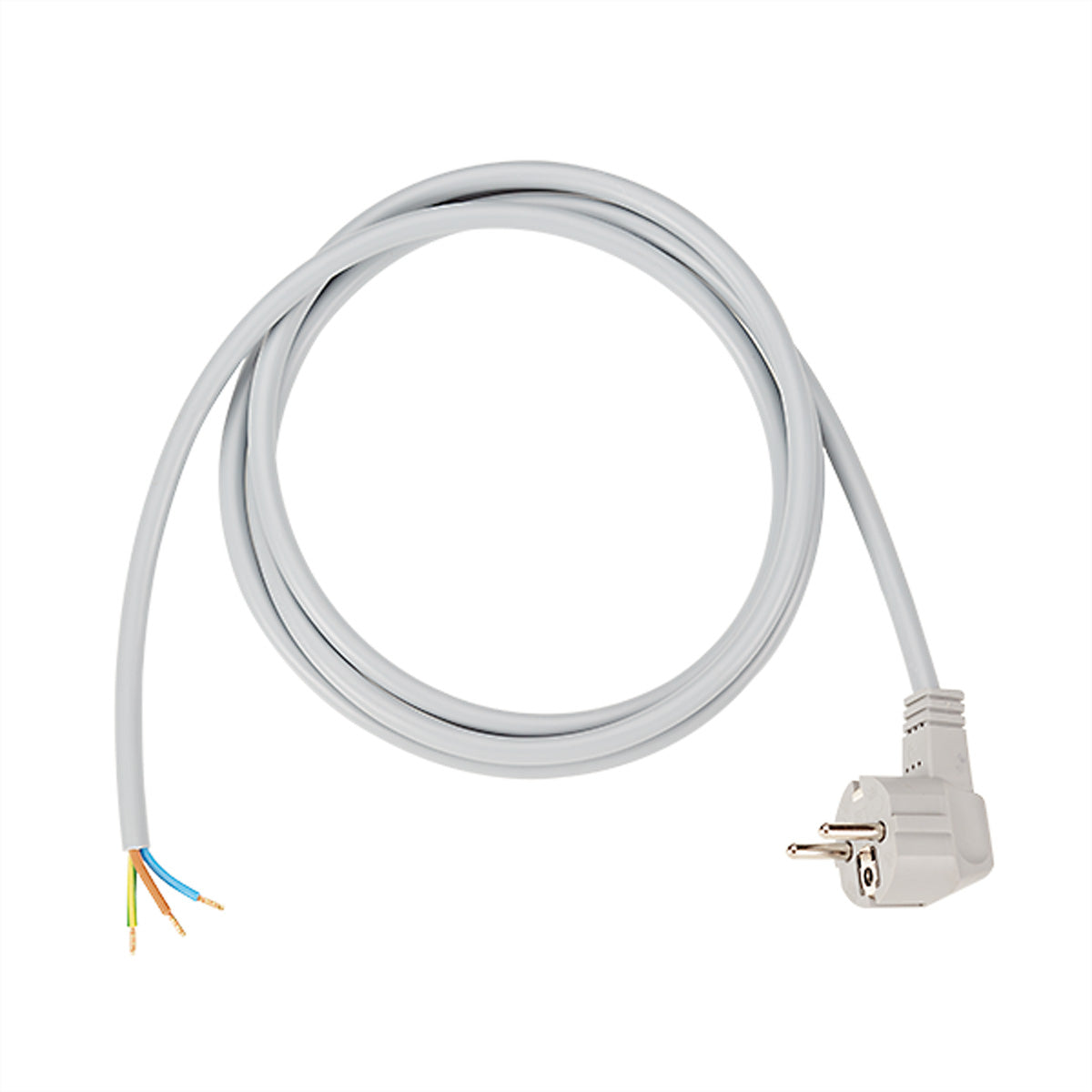 Bachmann Netzkabel – Schuko (CEE 7/7) – Offenes Ende, 3 m, 3×1,5 mm², Grau