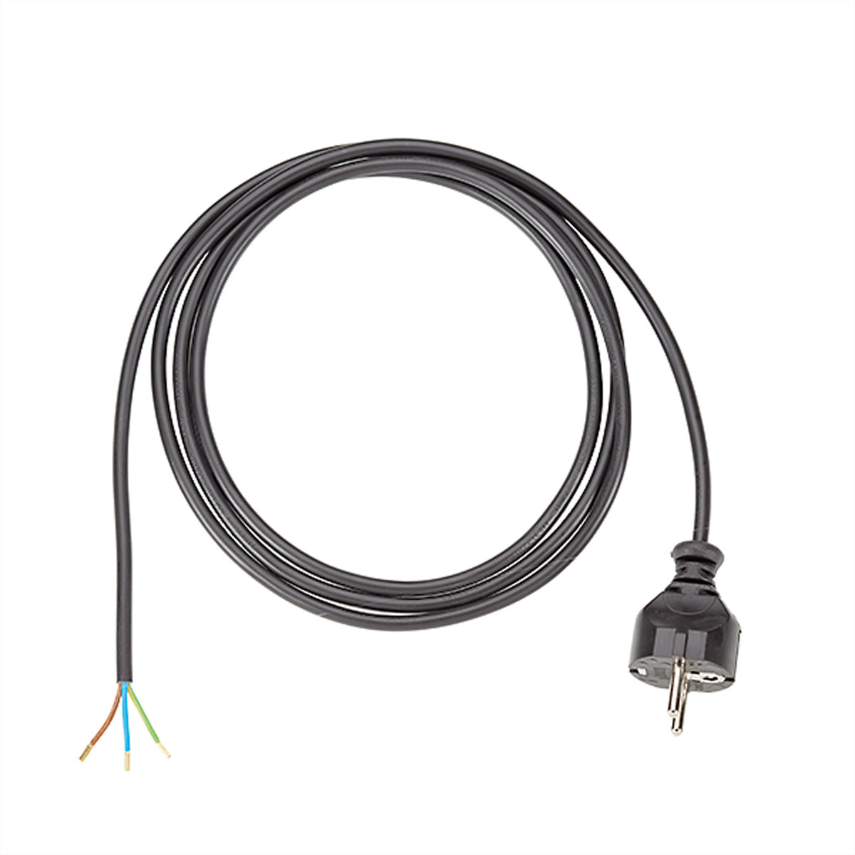 Bachmann Netzkabel – Schuko (CEE 7/7) – Offenes Ende, 2 m, 250 V/10 A, Schwarz