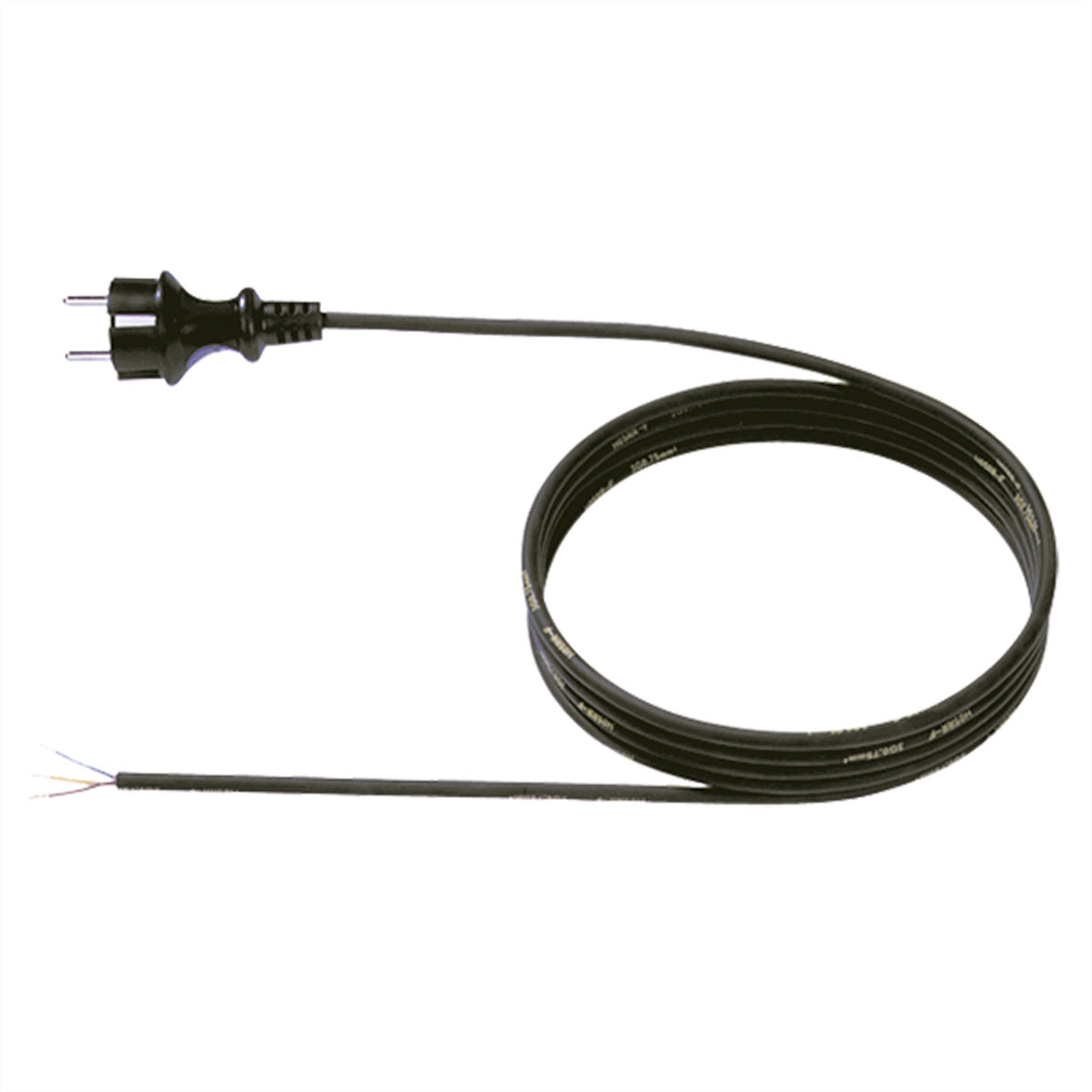 Bachmann Netzkabel – Schuko (Typ E/F) – Offenes Ende, 2 m, 250 V/16 A, Schwarz