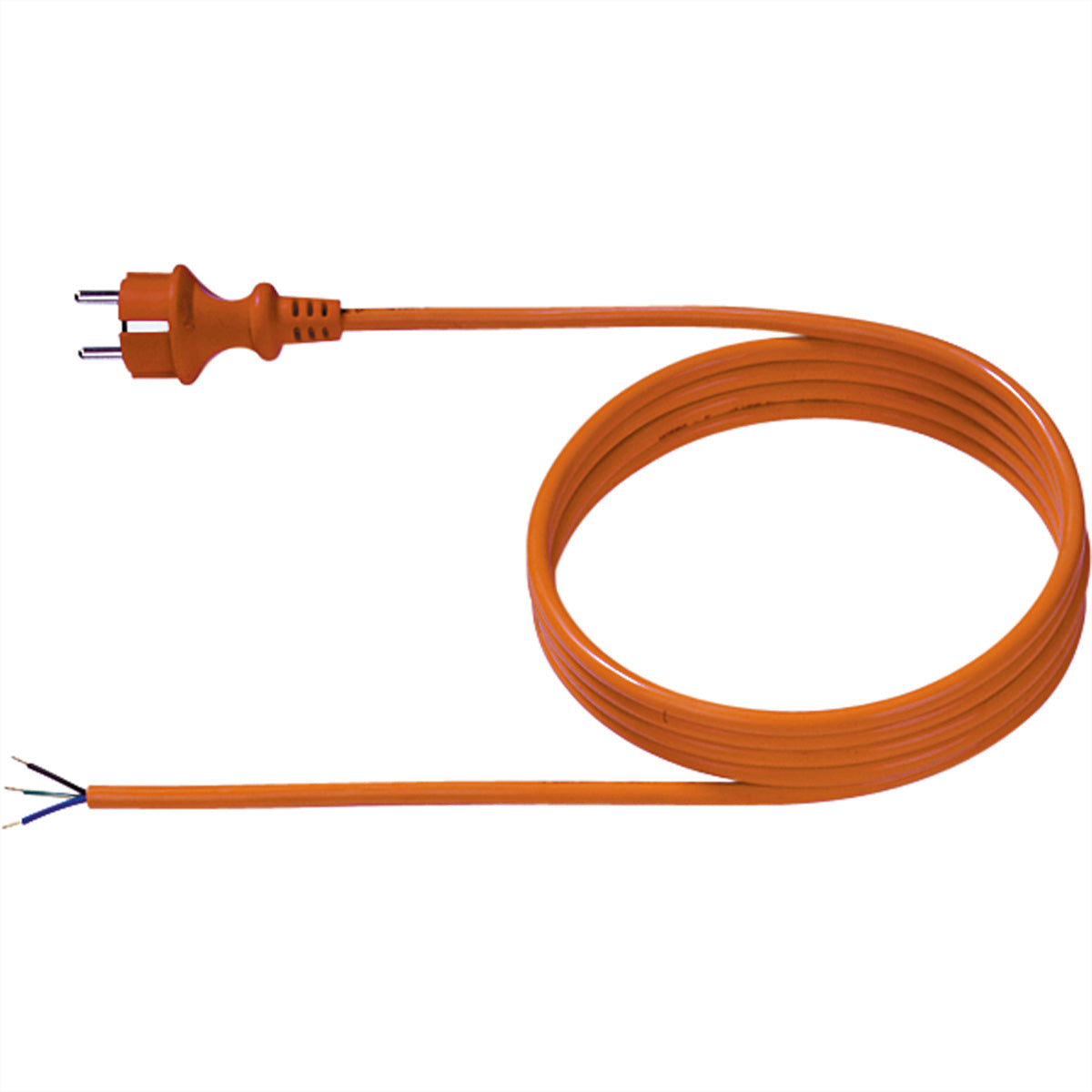 Bachmann Verlängerungskabel – Schuko (Typ E/F) – Offenes Ende, 3 m, 3×1,0 mm², Orange
