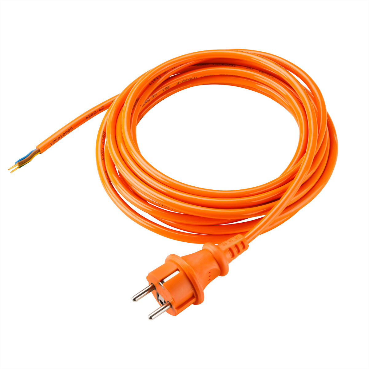 Bachmann Netzkabel – Schuko (CEE 7/7) – Offenes Ende, 5 m, 250 V/16 A, Orange