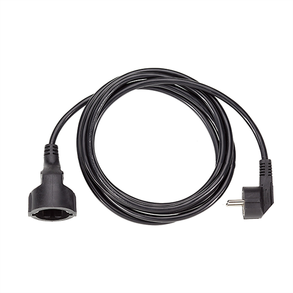 Bachmann Verlängerungskabel – Schuko (Typ E/F)–Schuko (Typ F), 2 m, 3×1,5 mm², Schwarz