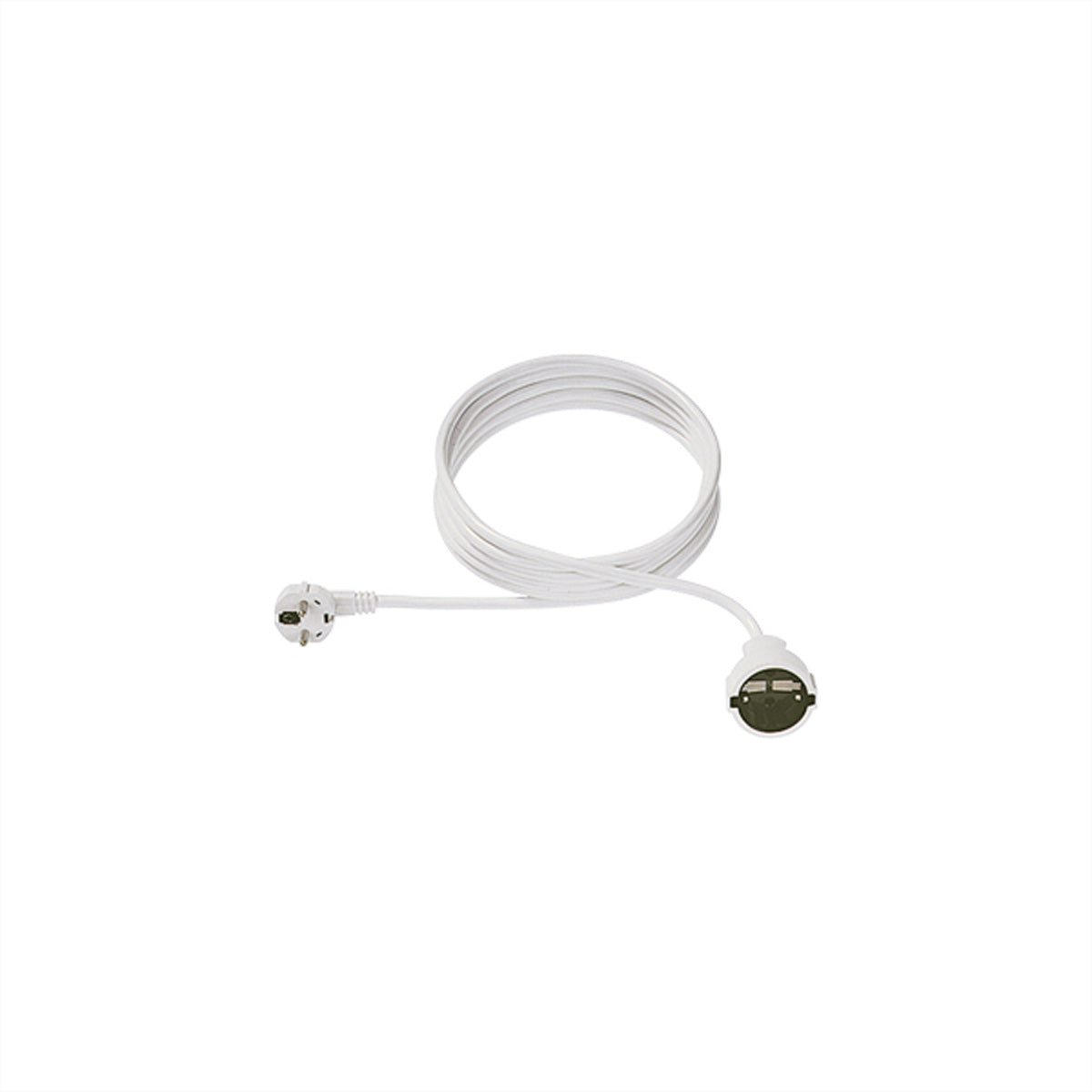Bachmann Verlängerungskabel – Schuko (Typ E/F)–Schuko (Typ F), 2 m, 3×1,5 mm², weiss