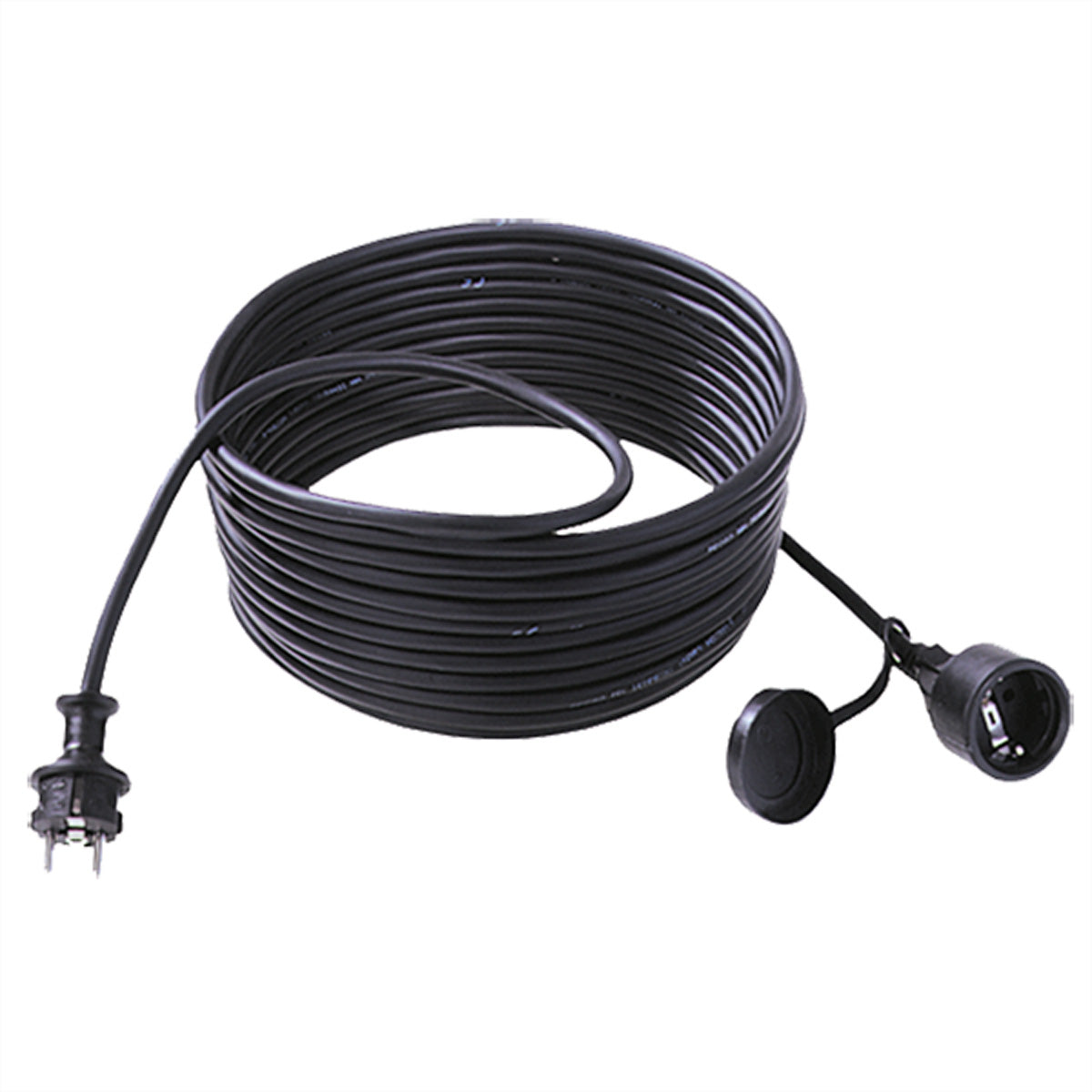 Bachmann Verlängerungskabel – Schuko (Typ E/F)–Schuko (Typ F), 5 m, IP44, 3×1,5 mm², H07RN-F, schwarz