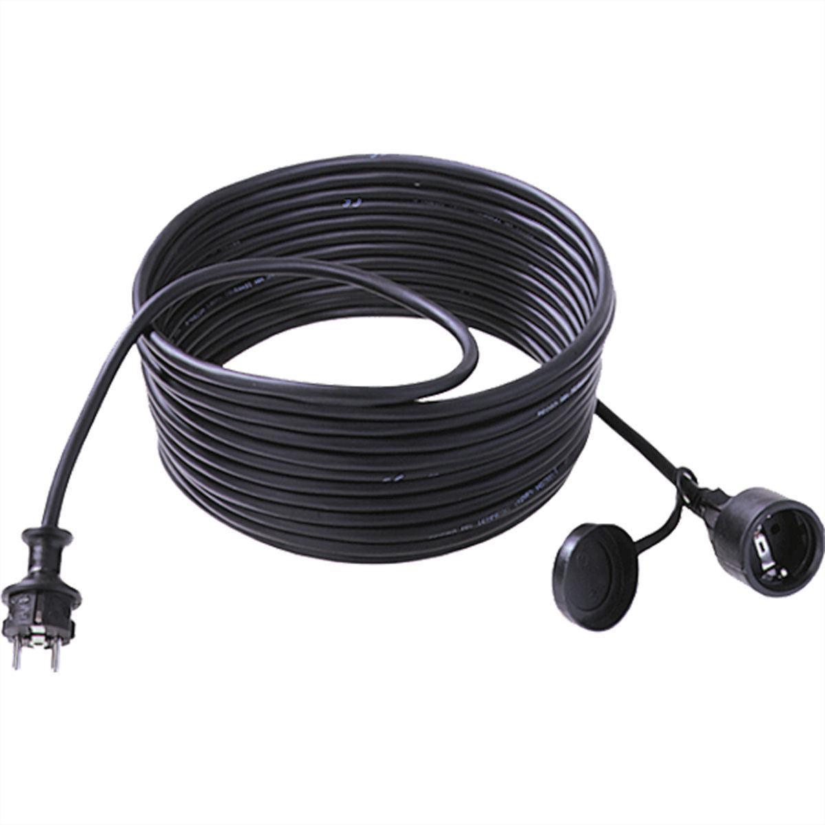 Bachmann Verlängerungskabel – Schuko (CEE 7/7)–Schuko (CEE 7/3), 10 m, IP44, 3×1,5 mm², Schwarz