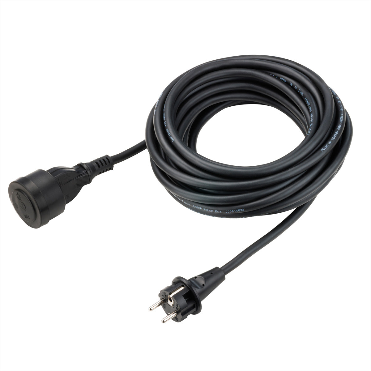 Bachmann Verlängerungskabel – Schuko (CEE 7/7)–Schuko (CEE 7/3), 10 m, IP44, 3×1,5 mm², Schwarz
