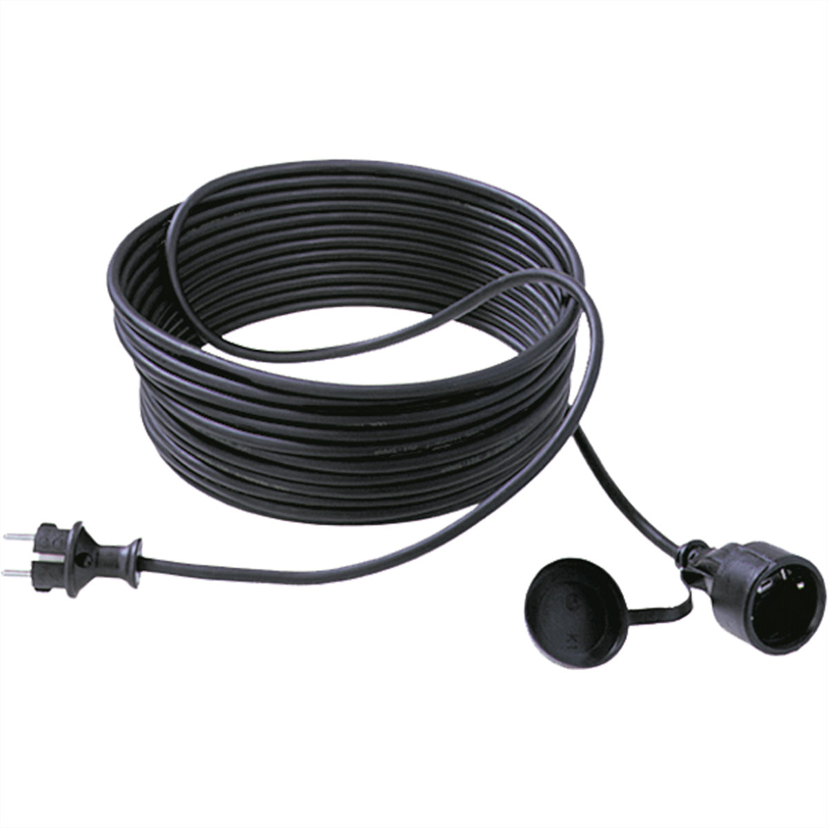 Bachmann Verlängerungskabel – Schuko (CEE 7/7)–Schuko (CEE 7/3), 10 m, IP44, 3×1,5 mm², Schwarz