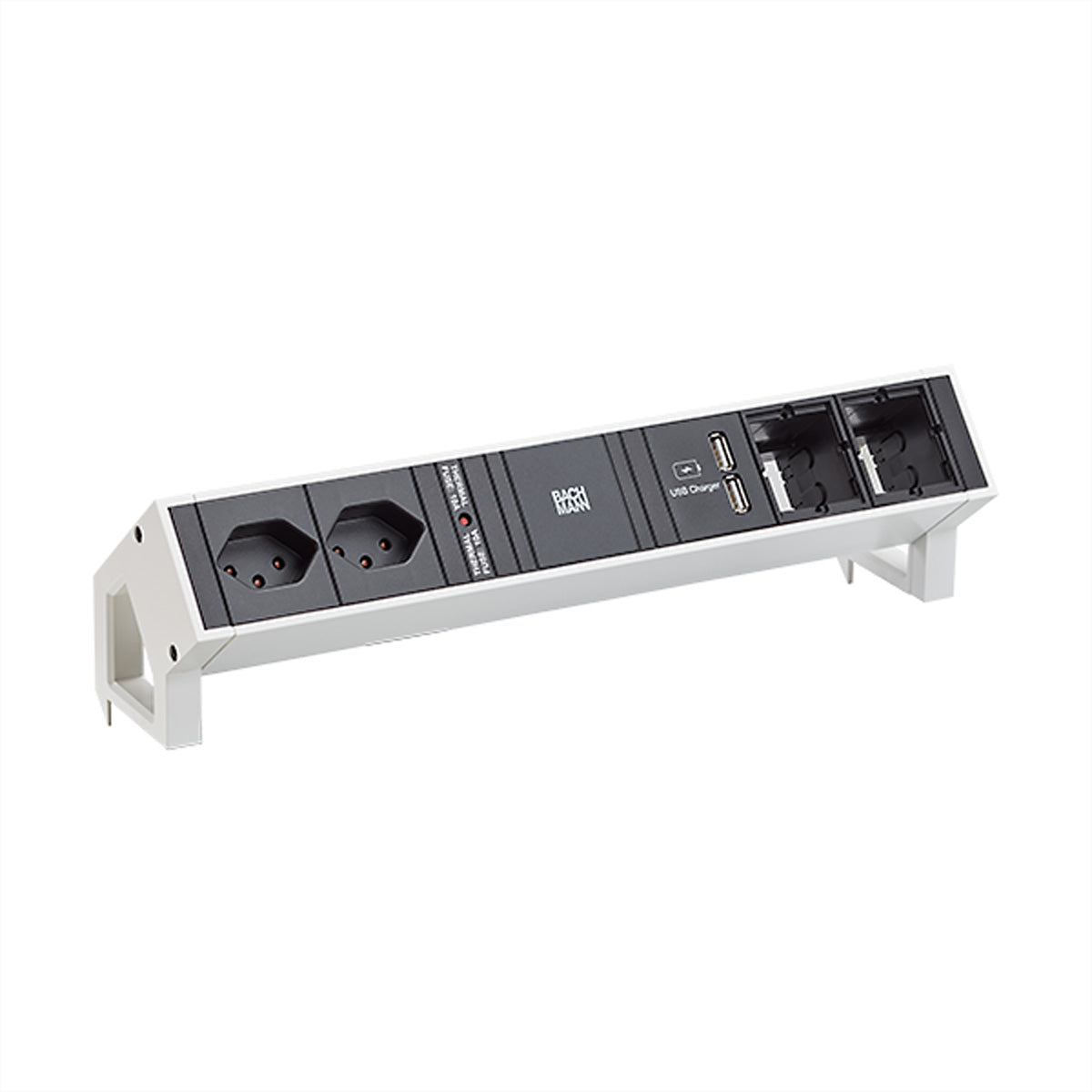 Bachmann DESK2 Steckdoseneinheit – 2×T13, USB‑A 5 V/3,1 A, Tisch/Einbau, 0,2 m
