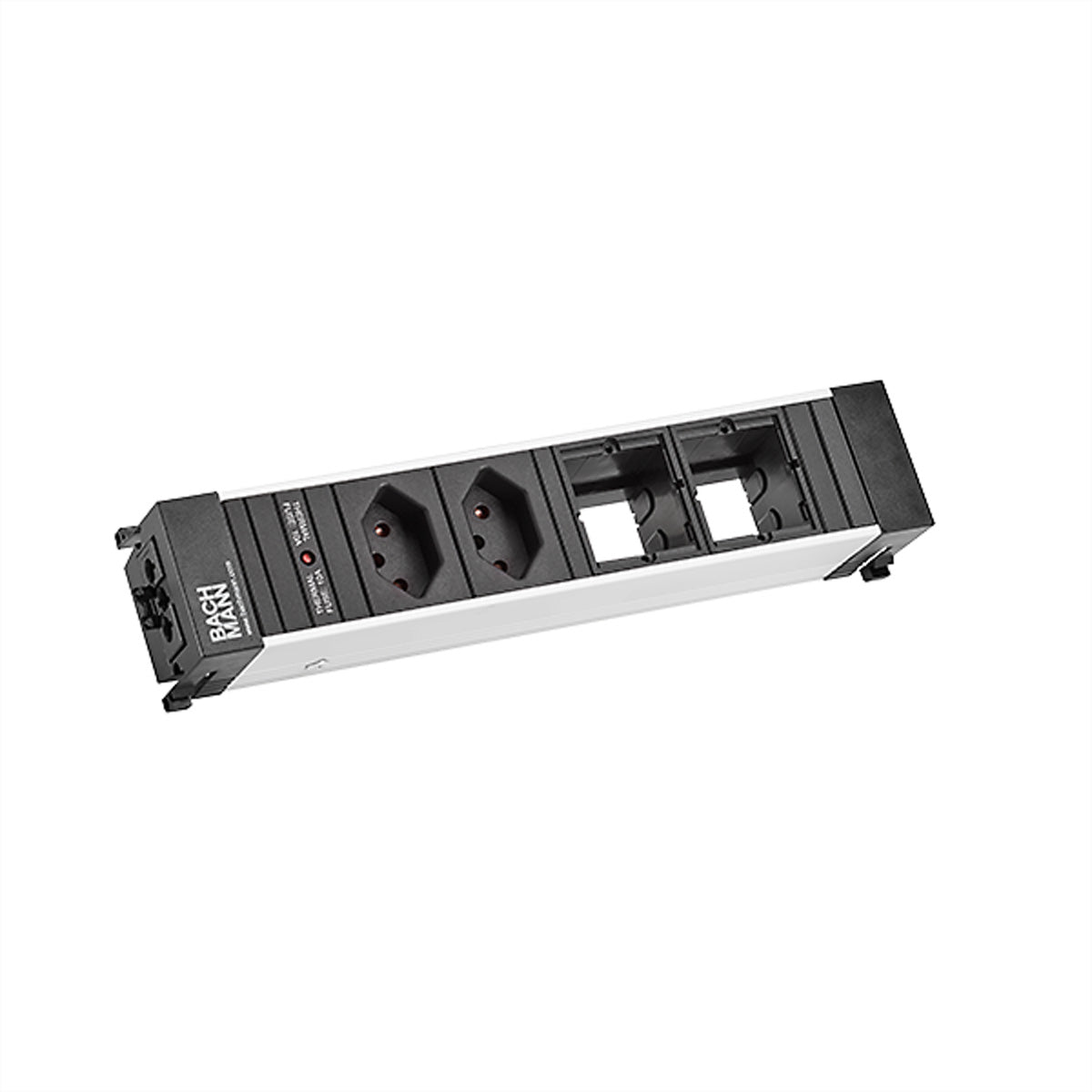 Bachmann CONF 2xCH 2xCM – Netzadapter – für Schweiz, Liechtenstein, Schwarz/Silber