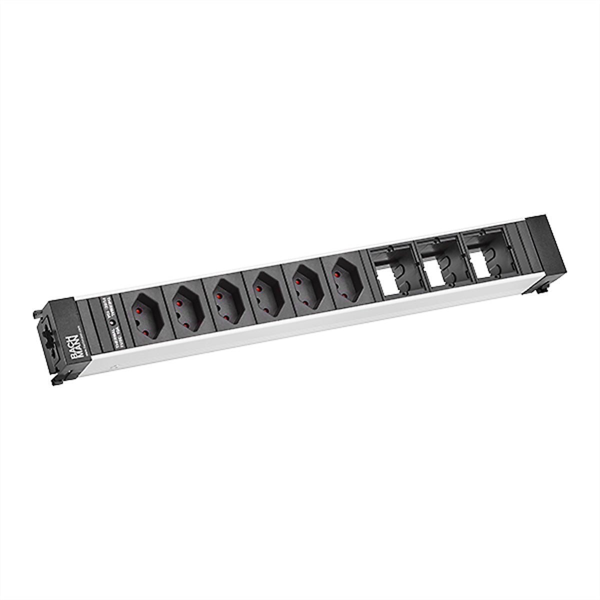 Bachmann CONF – Steckdosenleiste, 6× T13 (Typ J), 10 A, Stecker Wieland GST18, mit Thermosicherung