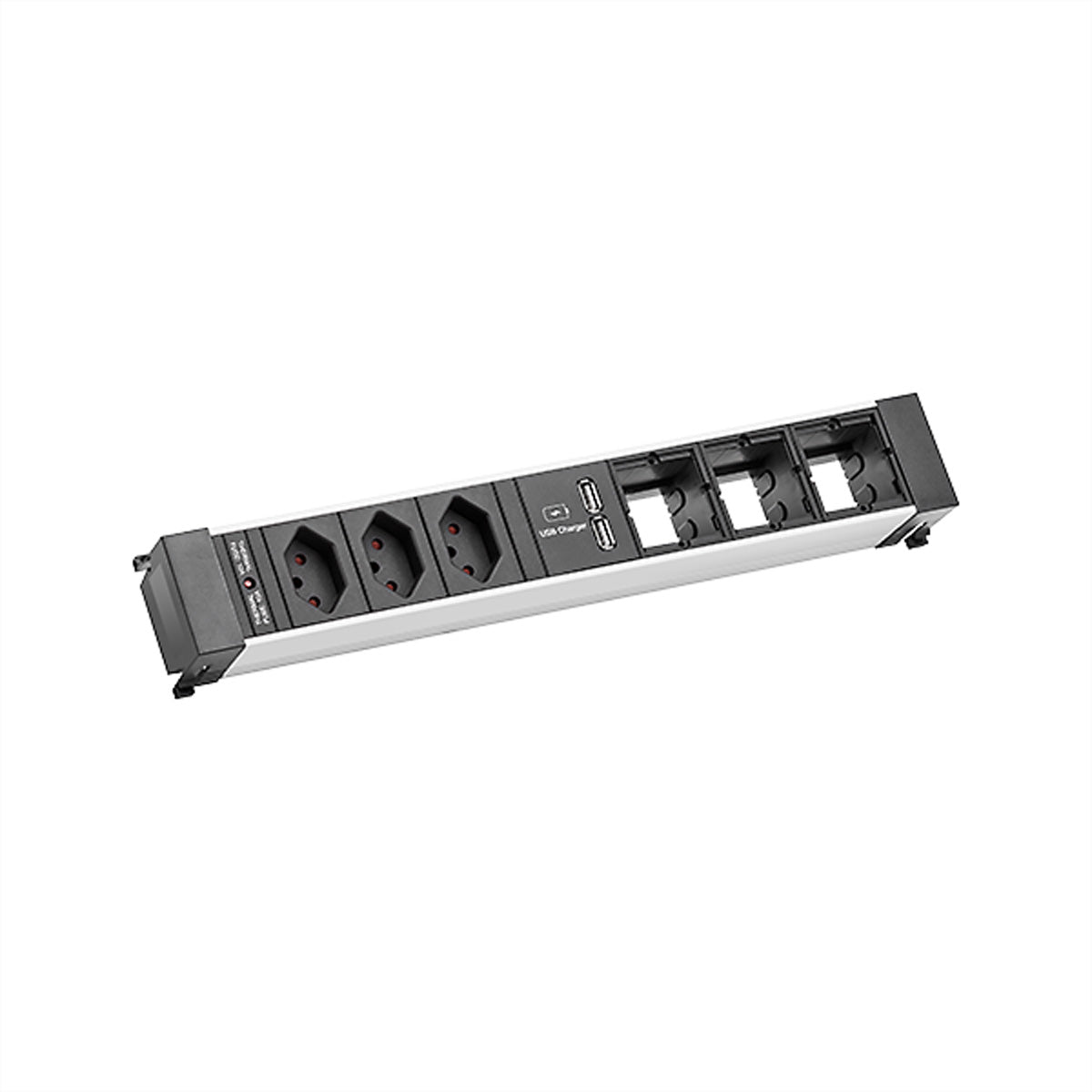 Bachmann POWER FRAME Steckdoseneinheit – 3×T13 (10 A), USB‑A 5 V/3,1 A, Einbau