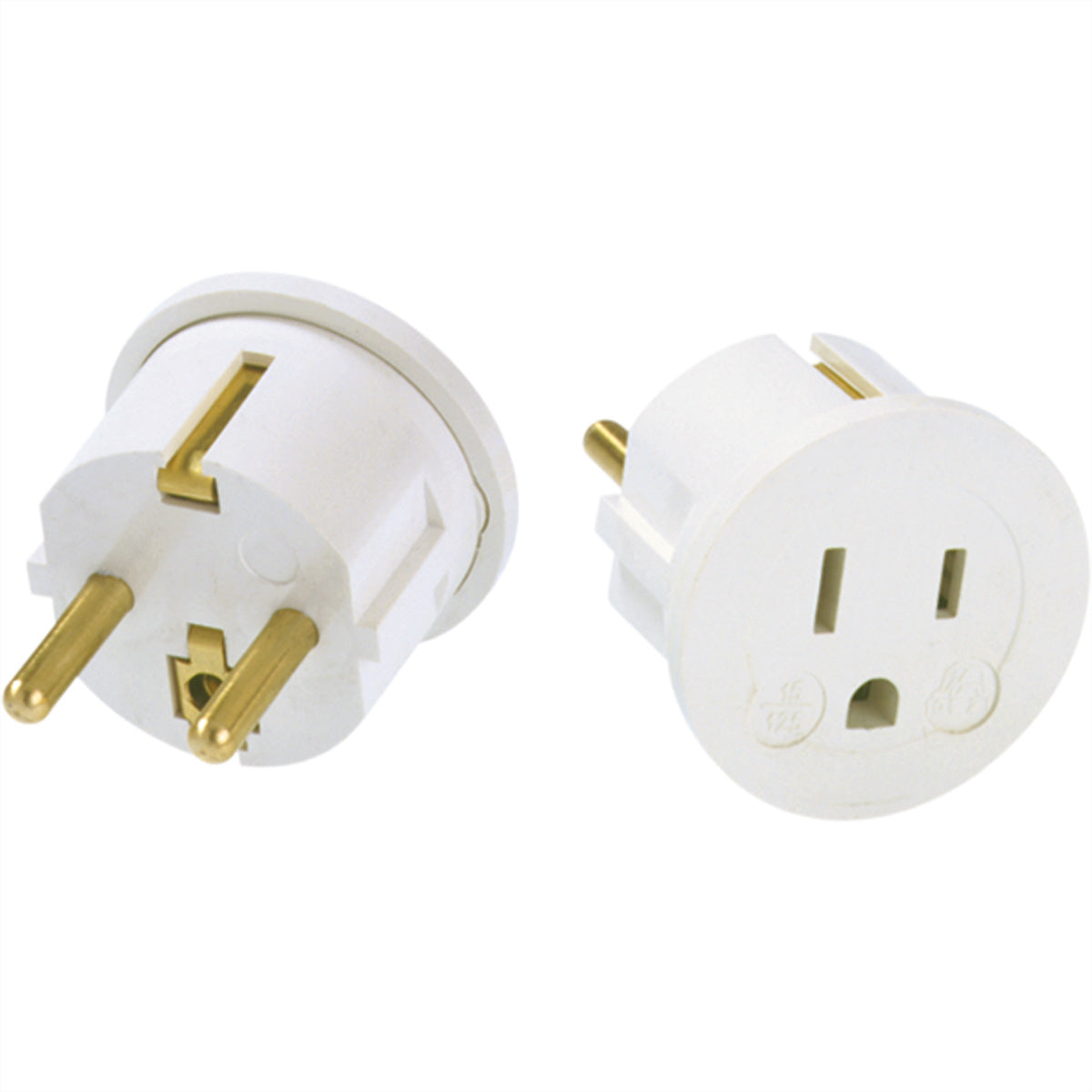 Bachmann Reiseadapter – CEE 7/7 (Typ E/F) → NEMA 5-15 (Typ B), geerdet, 15 A/125 V – weiss