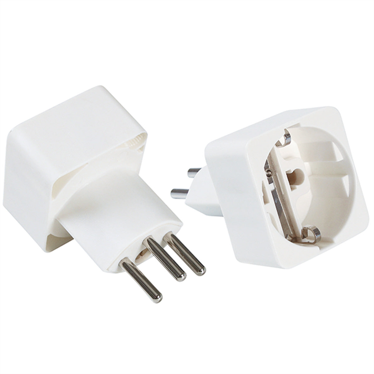 Bachmann Reiseadapter – Typ J (CH) zu CEE 7/3 (Typ F), 10 A, 250 V, 1-fach, Weiss