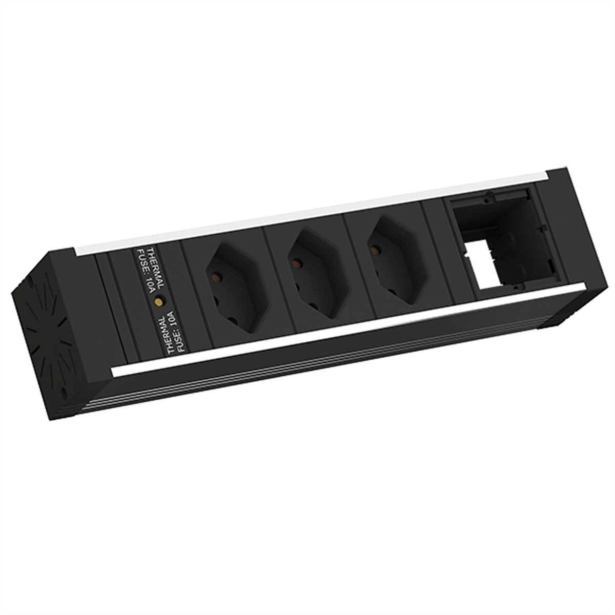 Bachmann VENID Einbausteckdosenleiste, 3×T13, Einbau, Eingang Wieland GST18, 0,2 m – Schwarz